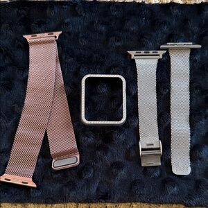 Rose Gold and Silver Mesh Watch Bands